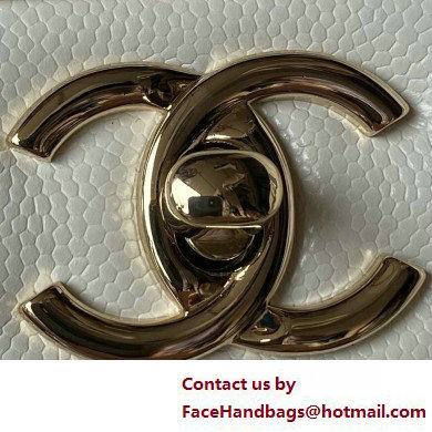 Chanel Grained Calfskin  &  Gold-Tone Metal Small Flap Bag with Top Handle AS4711 White 2025